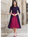 Blue And Hot Pink Party Wear Kurti