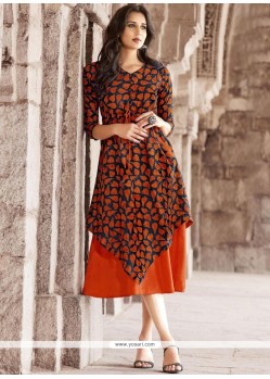 Print Work Party Wear Kurti