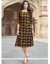 Print Work Multi Colour Cotton Party Wear Kurti