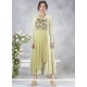 Faux Georgette Green And Yellow Embroidered Work Party Wear Kurti