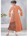 Faux Georgette Embroidered Work Party Wear Kurti