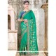 Embroidered Work Sea Green Art Silk Traditional Designer Saree