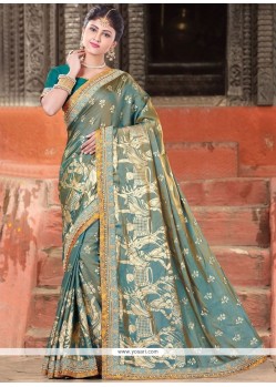 Art Silk Patch Border Work Designer Traditional Saree