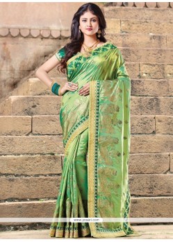 Art Silk Embroidered Work Traditional Designer Saree