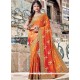 Embroidered Art Silk Designer Traditional Saree In Orange