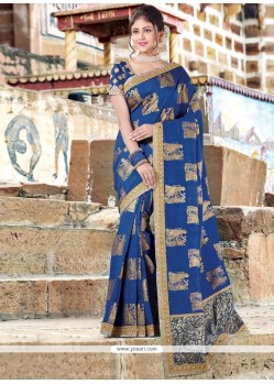 Patch Border Work Art Silk Traditional Designer Saree