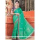 Art Silk Sea Green Embroidered Work Traditional Designer Saree