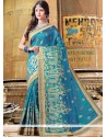 Embroidered Work Art Raw Silk Designer Traditional Saree