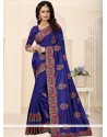 Blue Art Silk Traditional Designer Saree