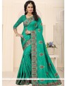 Art Silk Sea Green Traditional Saree