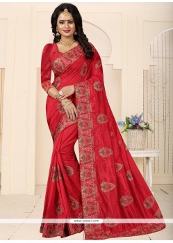 Red Designer Traditional Saree