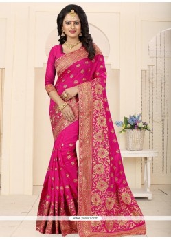 Hot Pink Traditional Designer Saree