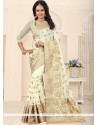 Art Silk White Weaving Work Traditional Designer Saree