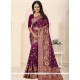 Art Silk Purple Embroidered Work Traditional Designer Saree