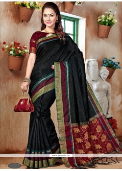 Weaving Work Black Traditional Designer Saree