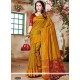 Weaving Work Mustard Art Silk Designer Traditional Saree