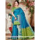 Weaving Work Blue Traditional Designer Saree