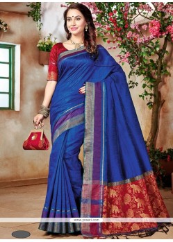 Art Silk Blue Traditional Saree