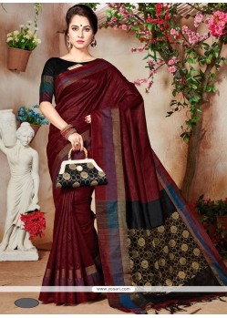 Art Silk Maroon Designer Traditional Saree