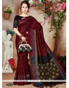 Art Silk Maroon Designer Traditional Saree