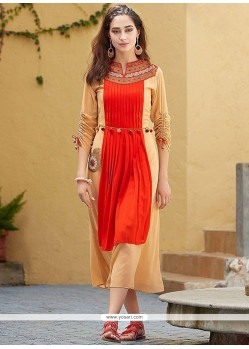 Faux Georgette Embroidered Work Party Wear Kurti