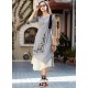 Grey Embroidered Work Faux Georgette Party Wear Kurti