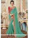 Faux Georgette Embroidered Work Classic Designer Saree