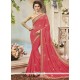 Faux Georgette Rose Pink Classic Designer Saree