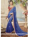 Faux Chiffon Blue Shaded Saree