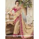 Art Silk Beige Embroidered Work Traditional Saree