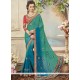 Faux Chiffon Patch Border Work Shaded Saree