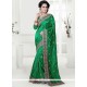 Art Silk Green Embroidered Work Designer Traditional Saree