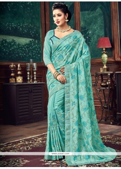 Lace Work Art Silk Traditional Designer Saree