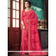 Hot Pink Lace Work Art Silk Traditional Saree