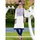 White Cotton Party Wear Kurti