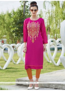 Hot Pink Party Wear Kurti