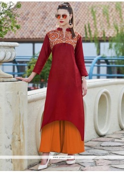 Cotton Embroidered Work Party Wear Kurti