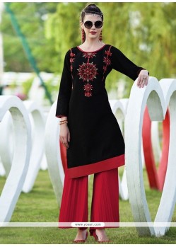 Black Cotton Party Wear Kurti