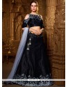 Net Black And Grey A Line Lehenga Choli