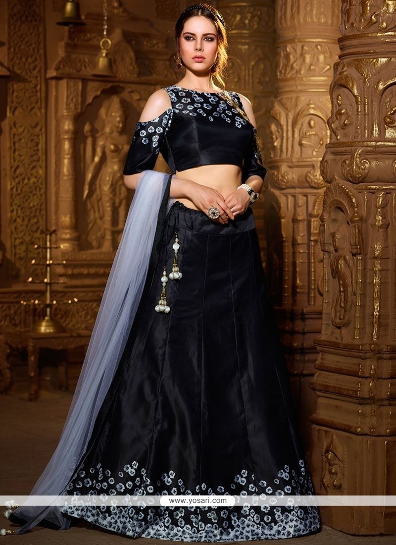 Black Silver Sequence Work Lehenga Choli - Indian Heavy Anarkali Lehenga  Gowns Sharara Sarees Pakistani Dresses in USA/UK/Canada/UAE - IndiaBoulevard