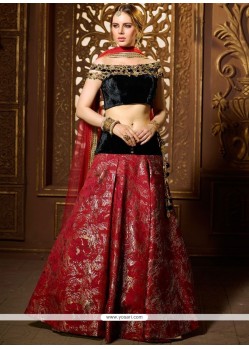 Sequins Work Velvet A Line Lehenga Choli