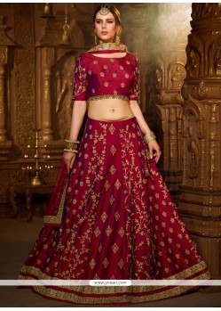 Art Silk Magenta A Line Lehenga Choli