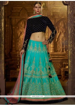 Stone Work Velvet A Line Lehenga Choli