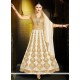 Art Silk White Anarkali Suit