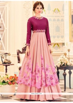 Pink Faux Georgette Floor Length Anarkali Suit