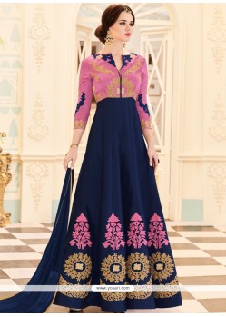 Navy Blue Floor Length Anarkali Suit