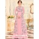 Pink Embroidered Work Brasso Georgette Floor Length Anarkali Suit