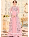 Pink Embroidered Work Brasso Georgette Floor Length Anarkali Suit