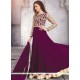 Embroidered Work Purple Floor Length Anarkali Suit