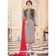 Embroidered Work Faux Georgette Jacket Style Suit